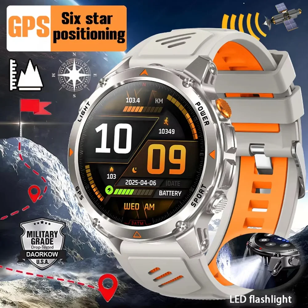 New Swim Military GPS Position Smart Watch Men Map Route Tracking Watches 30M Waterproof Tactics Fitness Sport Outdoors Bracelet