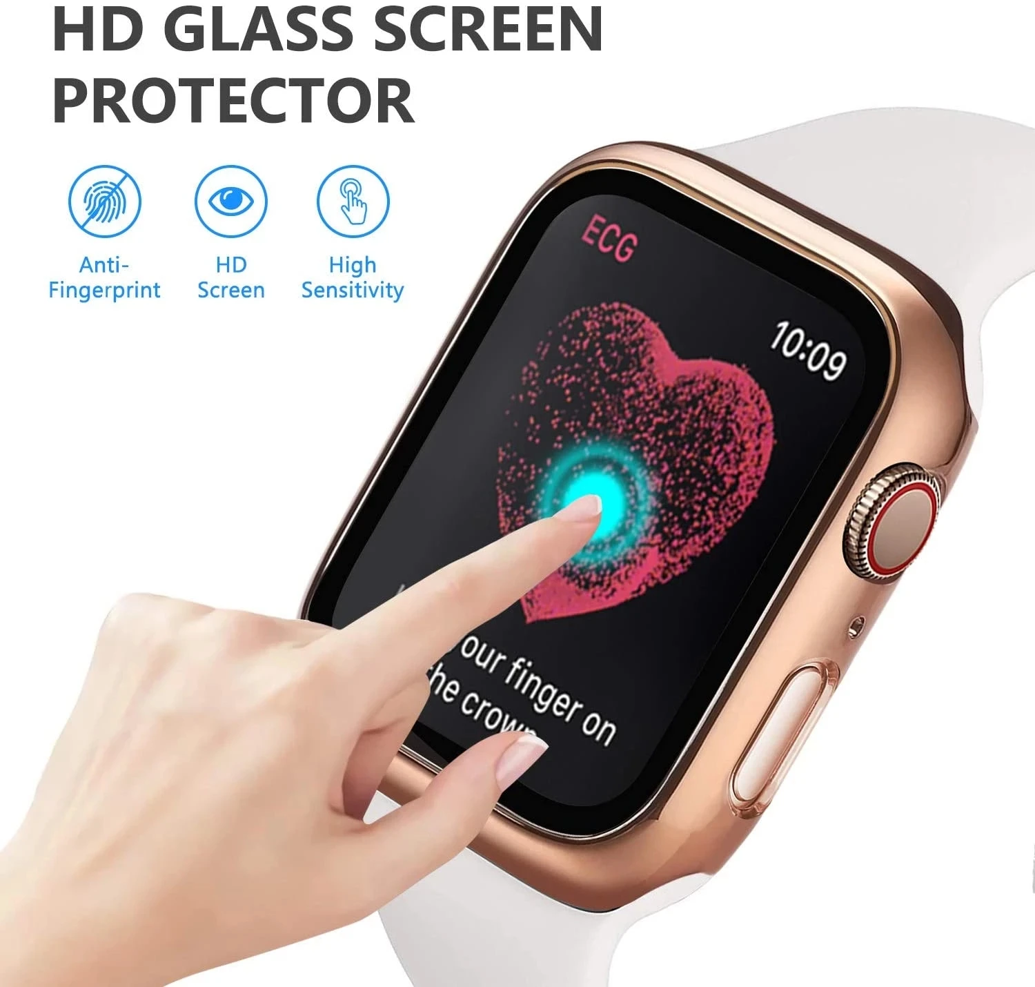 Tempered Glass+cover For Apple Watch 8 Case 44mm 40mm 42mm 38mm PC bumper Screen Protector iWatch series 7 6 5 4 3 se 41mm 45mm