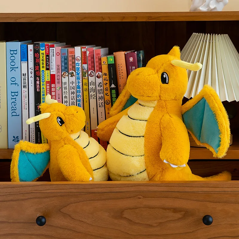 35/85Cm Dragonite Pokemon Groot Pluche Speelgoed Anime Pop Schattig Kussen Cartoon Gigantische Pokémon Plushie Knuffel Cadeau Voor Kinderen Kerst