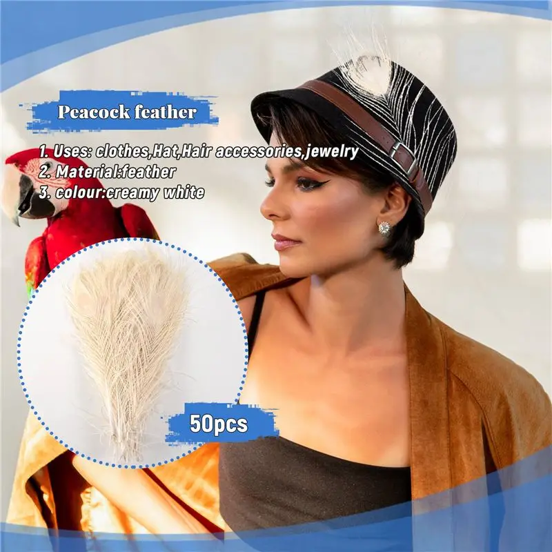 Hot Trend-50 PCS/Natural White Peacock Feathers In The Eye, 10 To 12 Inches Of The Peacock Feather Wedding Decoration