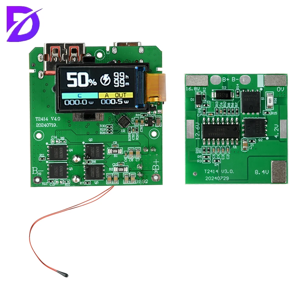 High-Power PD 100W Schnelllademodul 4S Batterieschutzplatine TFT Farbbildschirm Digitalanzeige Power Bank Mainboard