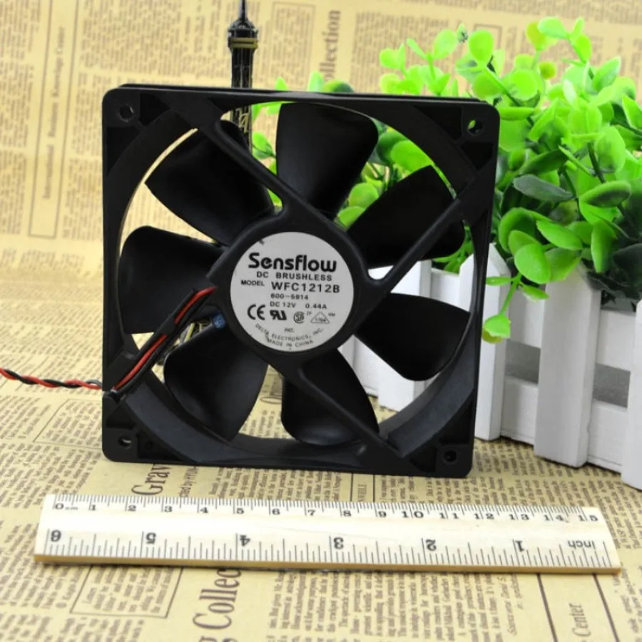 AA + FOR Delta Sensflow 12025 Dual Ball Cooling Fan 12V 0.44A WFC1212B 12cm 2 Wire