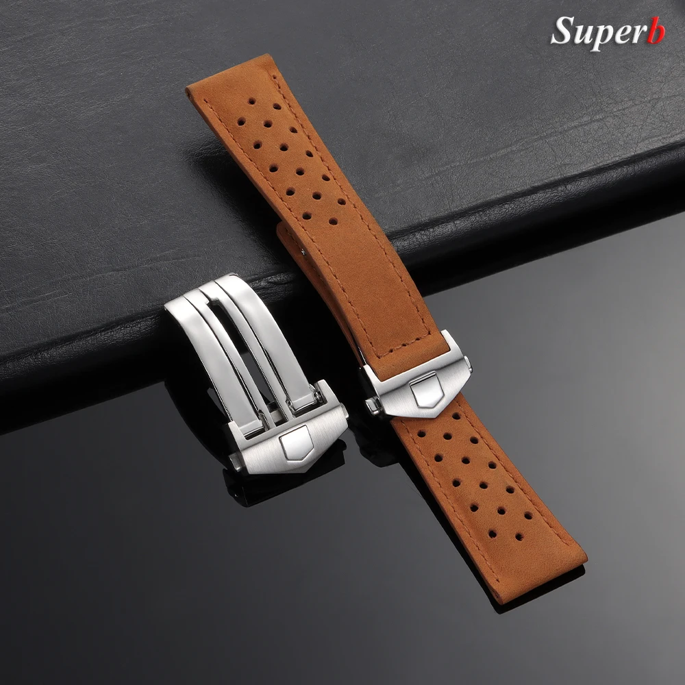 18mm Watch Buckle for TAG Heuer Strap Stainless Steel Folding Clasp for Leather Watchband Replacement Double Button Clasps