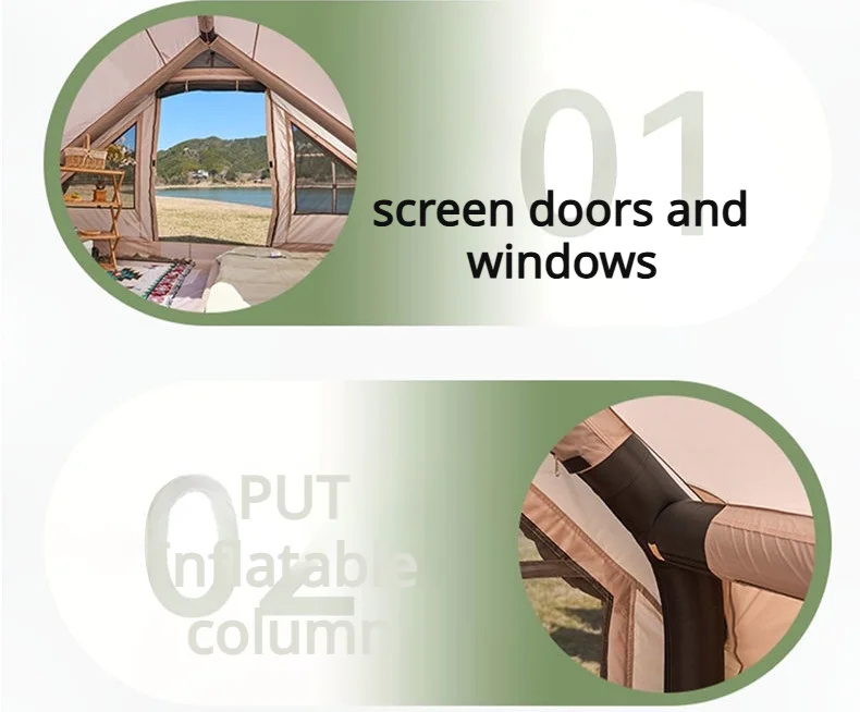 Grande luxo 5-7 pessoas à prova dwaterproof água oxford inflável barraca de acampamento durável hermético uma estrutura do quarto para aventuras ao ar livre