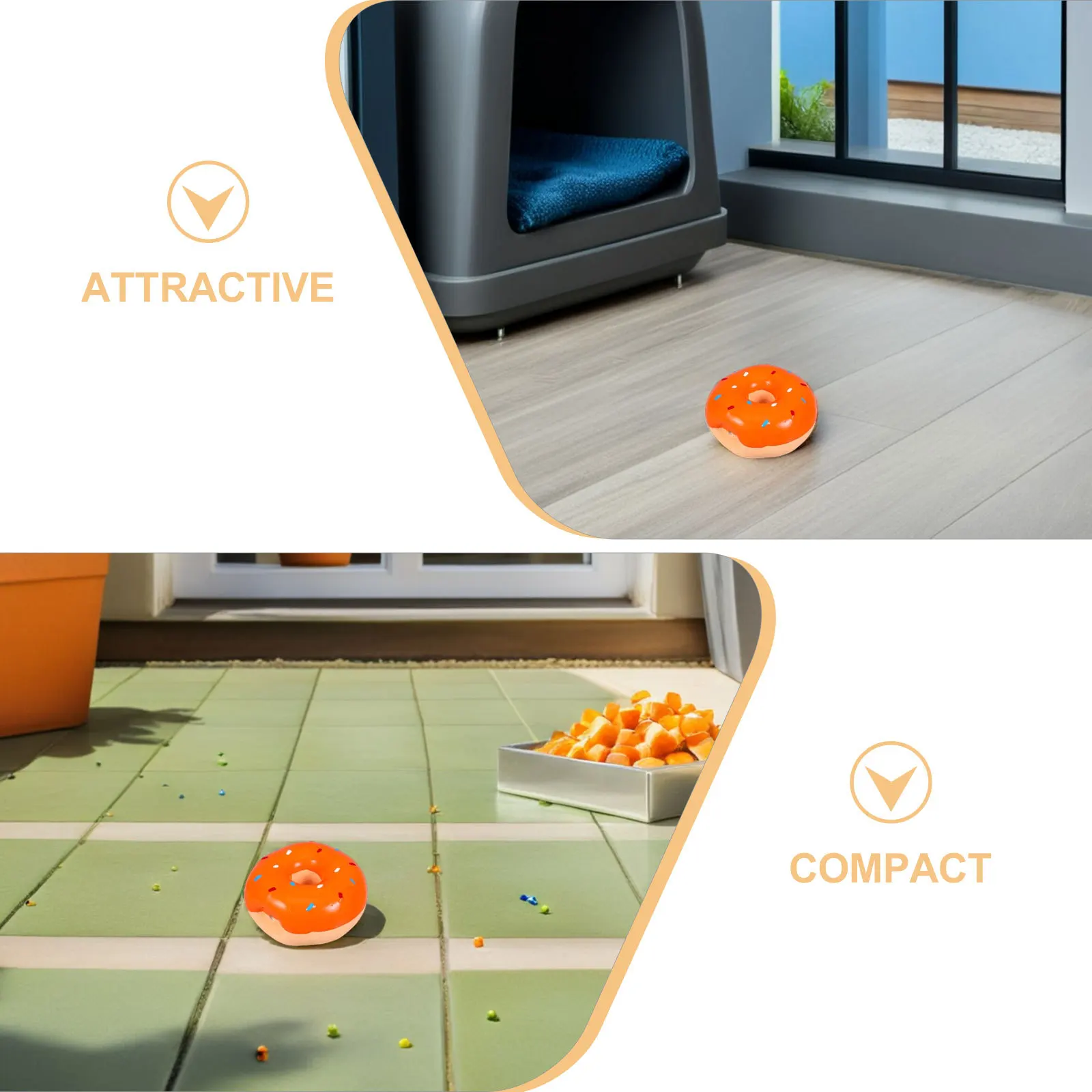 2 قطعة جرو دونات الصوت التفاعلية الحيوانات الأليفة طفل الكلاب صار صرير البرتقال المضغ العدوانية مضغ