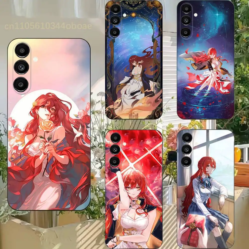 Honkai Star Rail Himeko Phone Case For Samsung S25,24,21,22,23,20,S30,Ultra,Plus,Fe,Lite,Note,5G Black Soft
