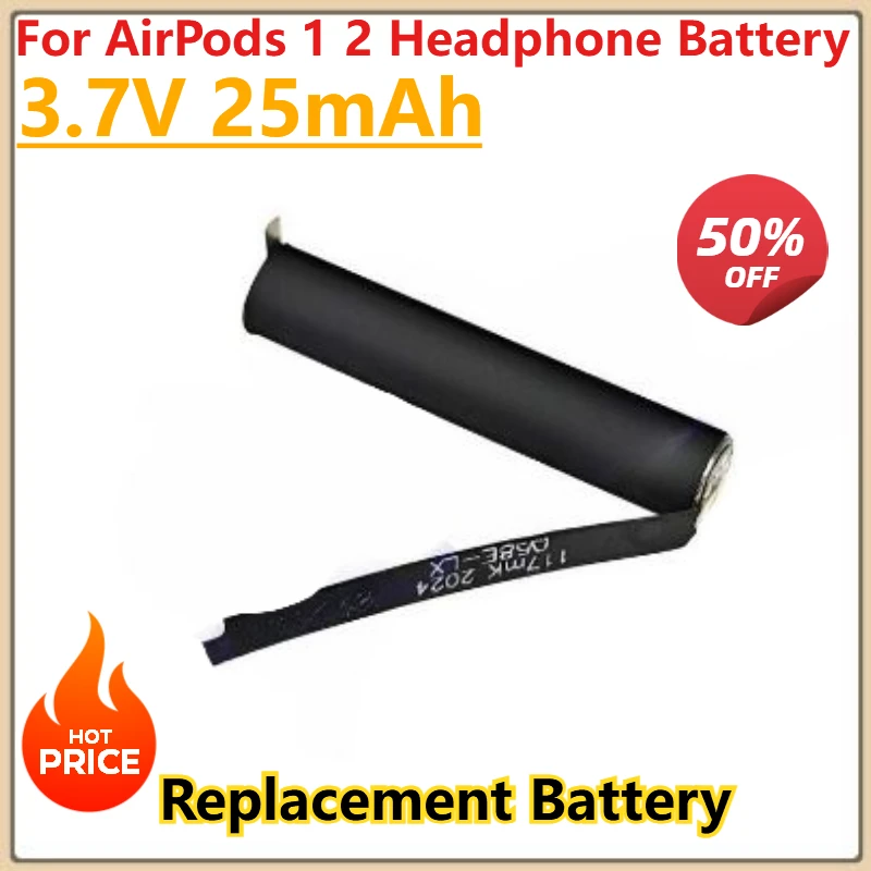 High Quality New 3.7V 25mAh Battery For Airpods 1st 2nd A1604 A1523 A2032 A2031 A1722 For AirPods 1 2 Headphone Battery