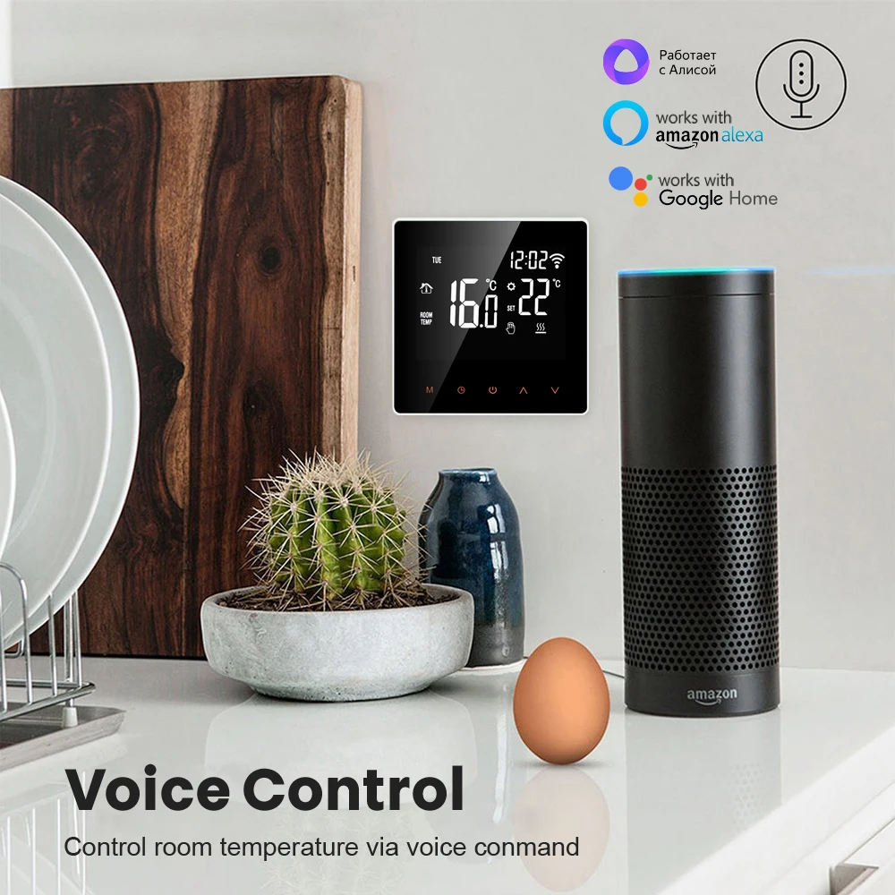 Termostato inteligente Tuya WiFi, calefacción eléctrica de suelo, control remoto de temperatura de caldera de agua/Gas, funciona con Google