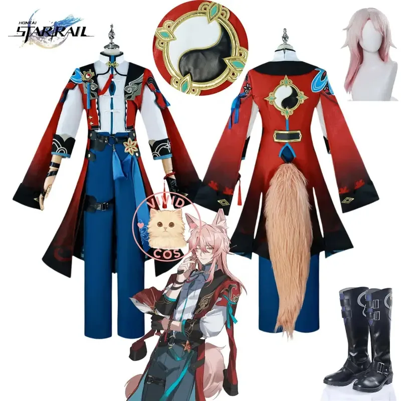 

Hot Game Honkai: Star Rail Cosplay Anime JiaoQiu Costume Love Live Role Play Hot Clothes with Tail for Men Women Wig Shoes Party