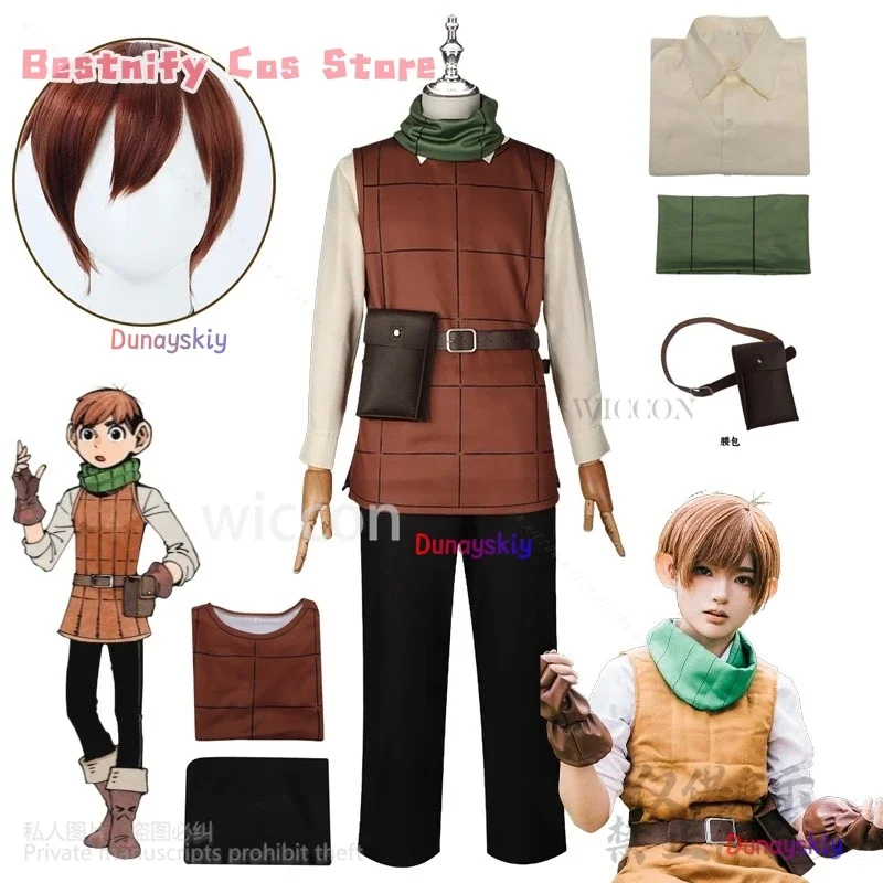 CosplayAnime Delicious In Dungeon Cosplay Chilchuck Tims disfraz uniforme bufanda camisa guantes pelucas para Halloween Navidad personalizado