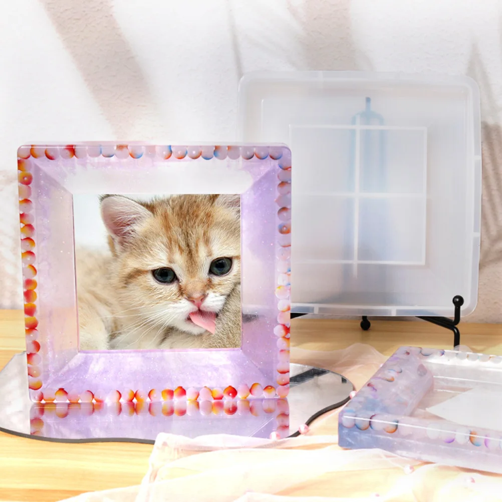 

Crystal Epoxy Photo Frame Mold Picture Material Silica Gel Fondant Molds Silicone
