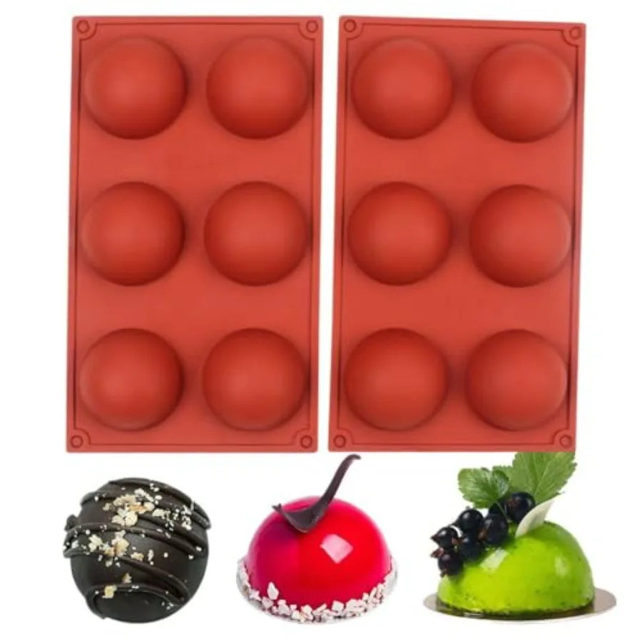 

6-отверстия, форма для горячей шоколадной бомбы, купольная силиконовая форма для шоколадного торта, желе, пудинг, мыло ручной работы, круглая форма, круглая форма для торта