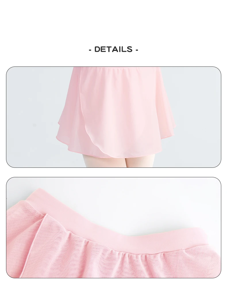 Kinder Mädchen Ballett Tanz Rock Elastische Taille Unregelmäßigen Rock Nylon Diagonal Kreuz Weiche Mesh Kurze Tanz Röcke – Detail 2