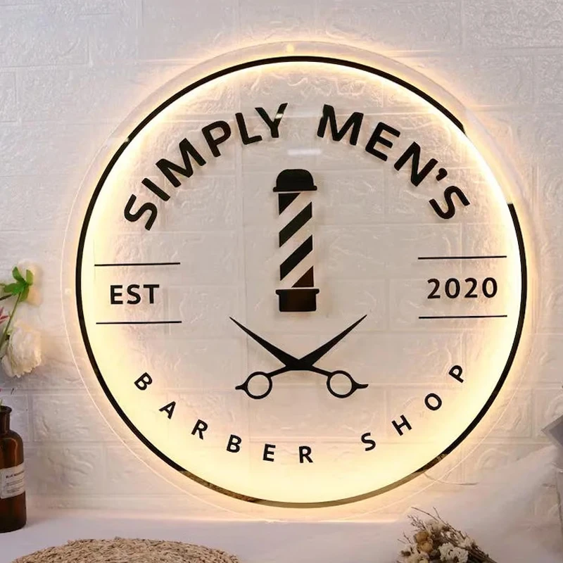 

Personalized LED Backlit Business Sign Floating Custom Logo LED Sign for Beauty Salon Nail Hair Studio Illuminated Wall Sign