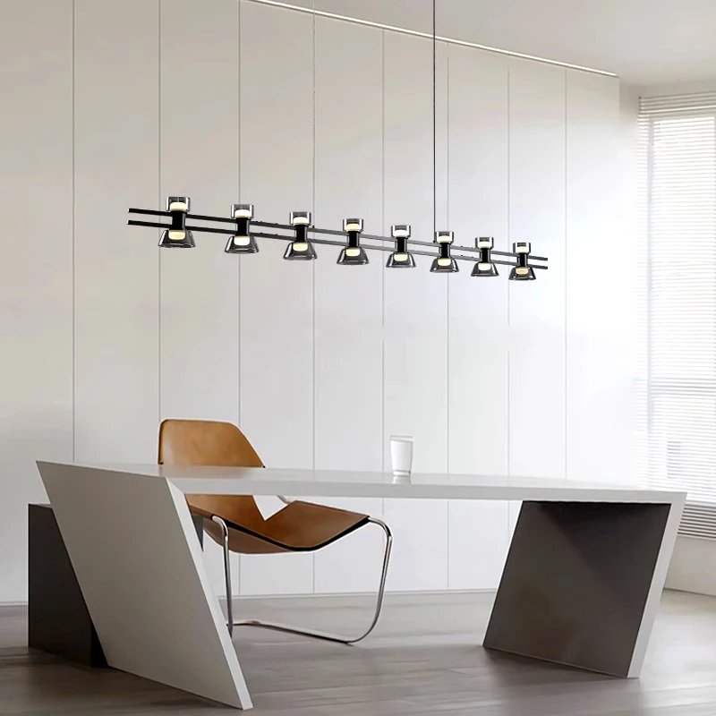 Plafonnier LED suspendu au design moderne, éclairage d'intérieur, luminaire décoratif de plafond, idéal pour un salon ou une salle à manger