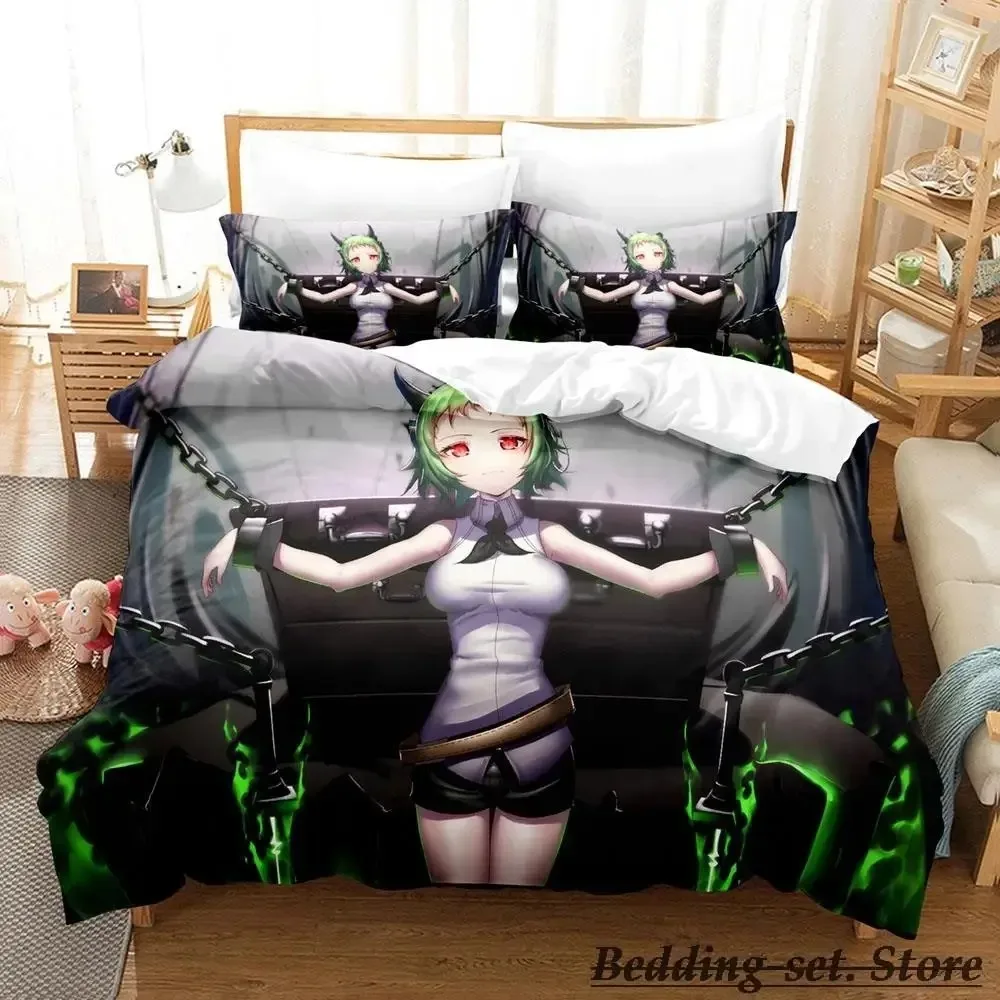 2023 Seraph of The End Bedding Set Cartoon Anime Three-piece Set Adult Kid Bedroom Duvetcover Sets 3D Kawaii Drap De Lit