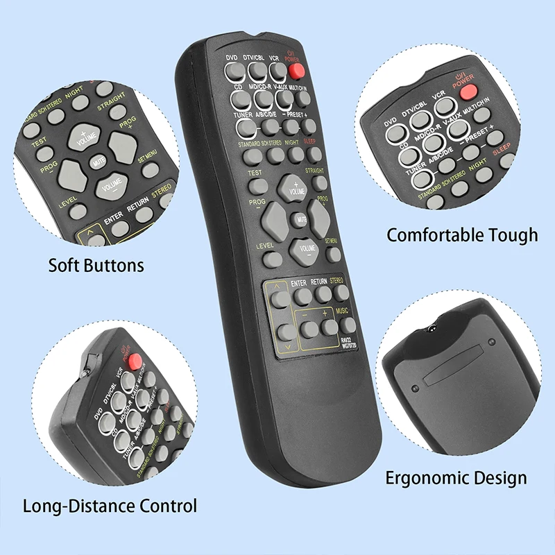 RAV22 WG70720 Remote Control For Yamaha AV Receiver RX-V340 RX-V350 RX-V357 RX-V359 RX-V396 RX-V420 RX-V459 RX-V690 RX-V890