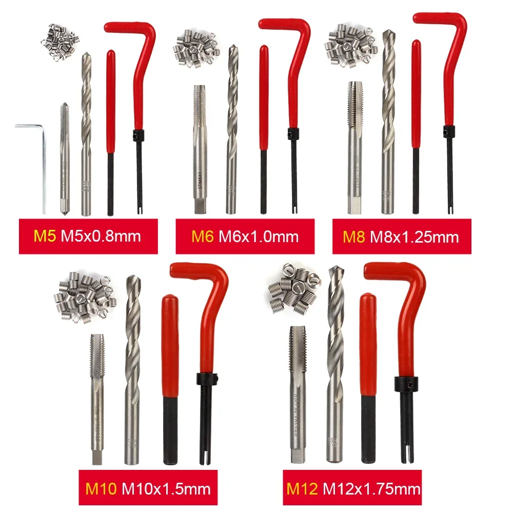 88/131PCS Thread Repair Kit – M5/M6/M8/M10/M12 Engine Block & Bolt Hole Restoring Tool Set 5