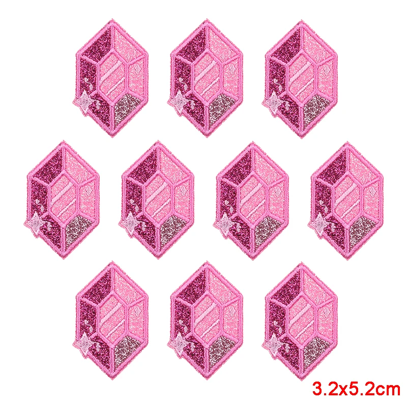 10 Stück Funkelnde Diamant-Schleifen-Herz-Aufnäher zum Aufbügeln, Stickerei-Patches aus Glitzermaterial für Westen und Taschen, Funkelnde Geschenkidee für Mädchen – Detail 3