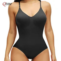 Qtree Plus Size Seamless Body Shaper Panties Waist Trainer Women Tummy Control Shapewear Slim Push Up Tummy Control Bodysuit