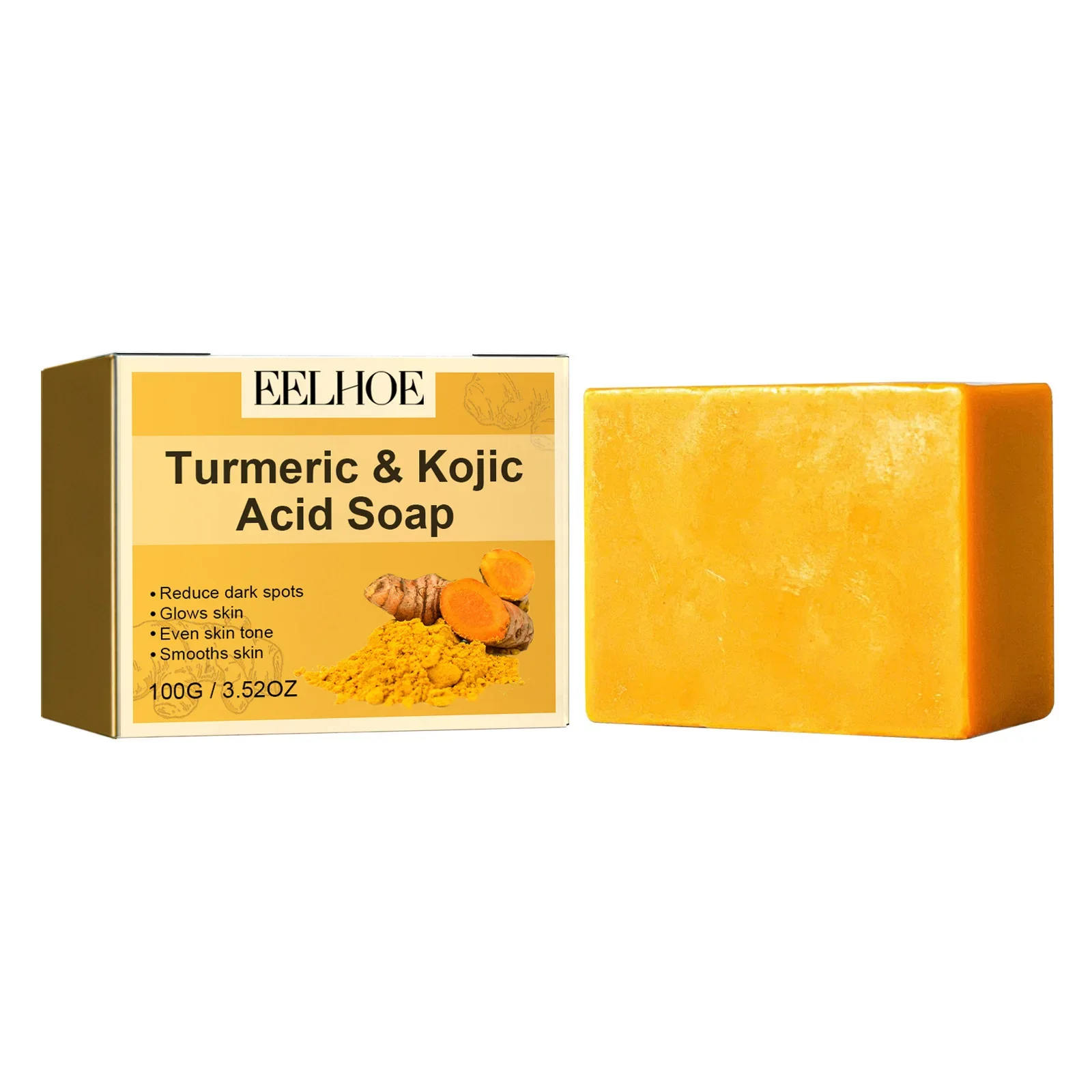 Kojic Acid Dark Spot Remove Soap for Cleaning the Face Whitening Oil Control Even Tone Skin Products Natural Turmeric Soap Bar