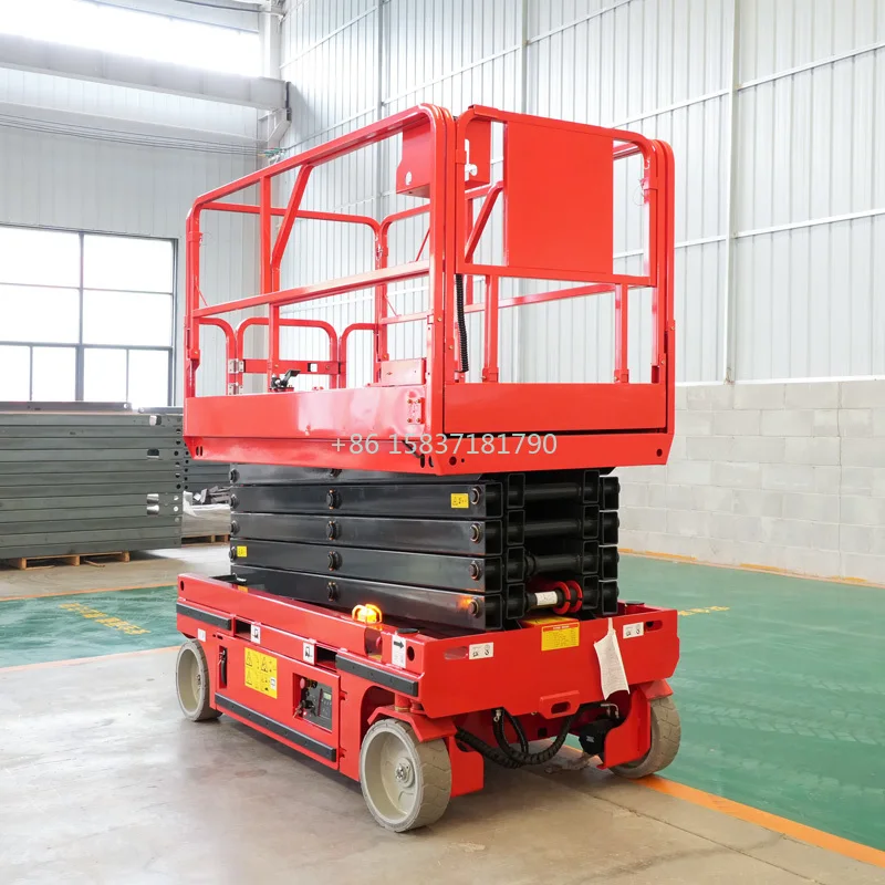

China Manufacturer Lift Platform Arial Work Lifting Platform 10m Self-propelled Electric Folding Scissors Fork Manlift Platform