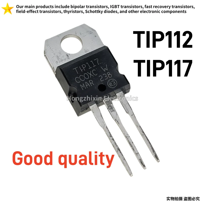 10PCS New TIP112 TIP117 TO‑220 NPN Darlington Power Transistor 100V 5A 8A High Gain Switching Triode
