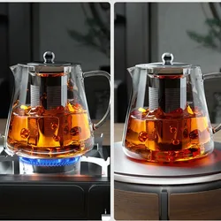Glass Teapot – Heat-Resistant Borosilicate with Removable Stainless Steel Infuser, Kung Fu Tea Set