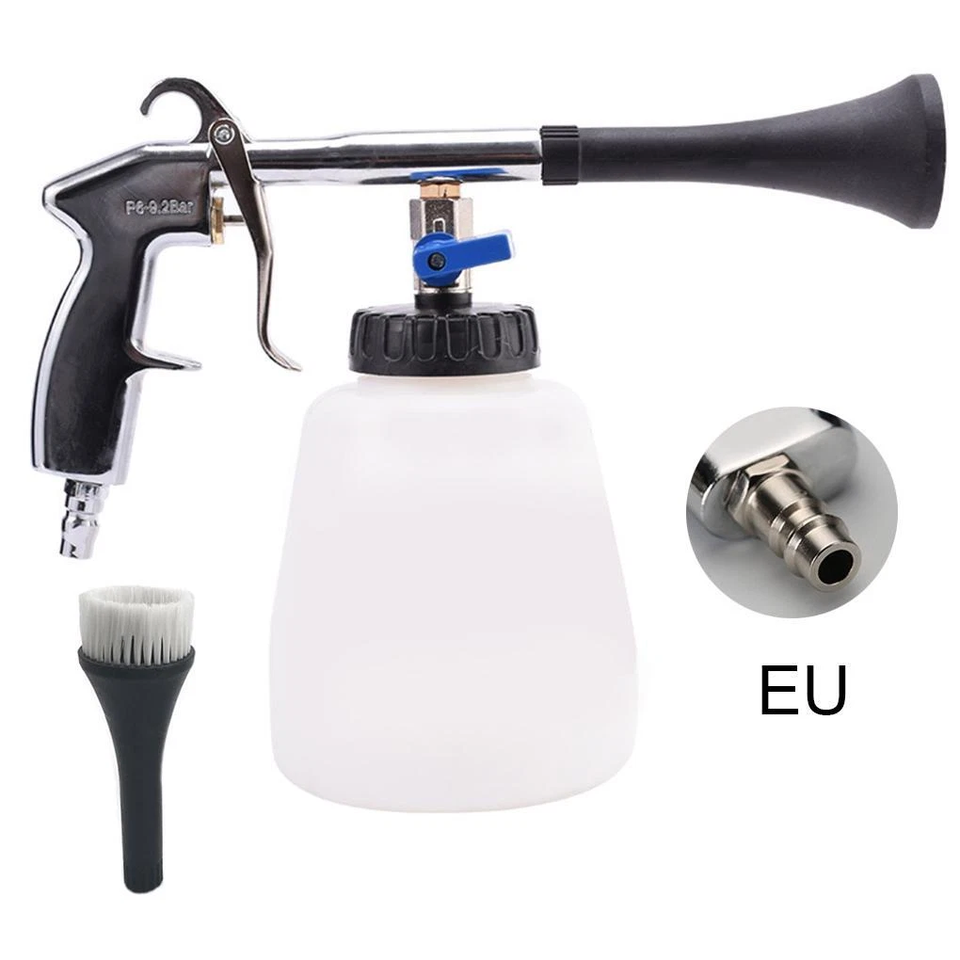  Pneumatic Tornado Car Interior Cleaning Gun Cyclone Dust Blower for Auto Detailing Handheld High Pressure Air Duster with Brush 