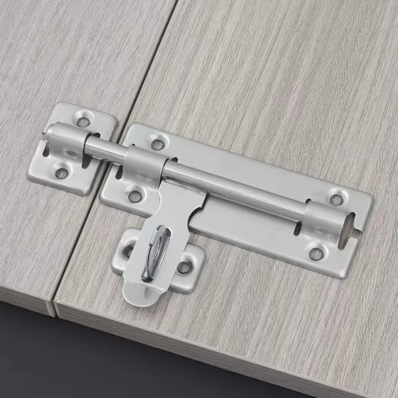 

4-дюймовый фурнитурный дверной замок из нержавеющей стали, болт, защелка, навесной замок, набор застежек, матовый для блокировки двери, окна, ящика, шкафа