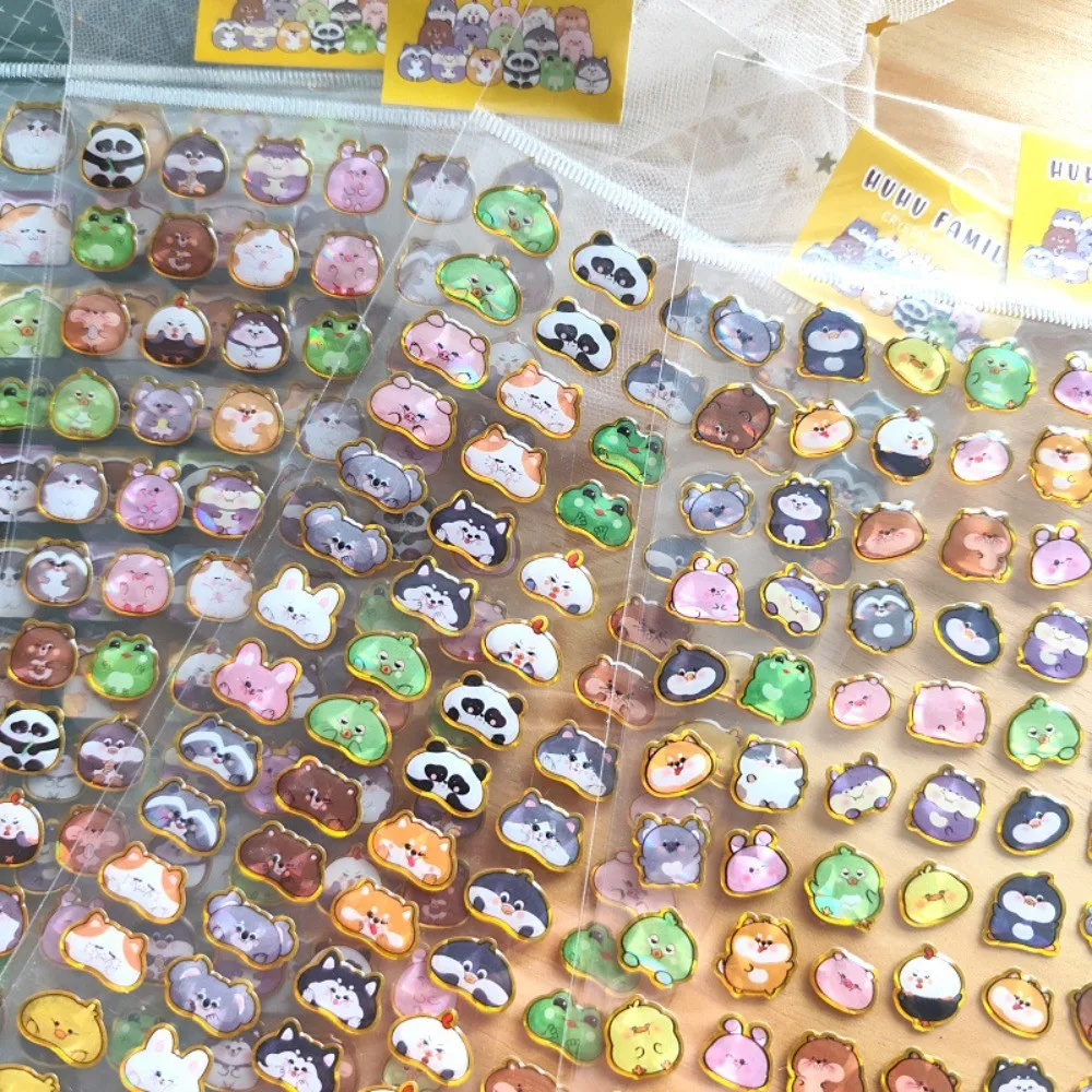 

4 шт., сделай сам, пухлые животные, семейная голова, кристаллы, наклейки из эпоксидной смолы, декор для чехлов для телефонов, тетради BulingBulingStickers Store