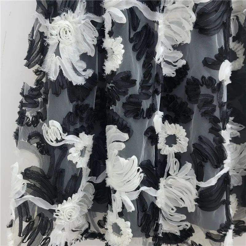 HKSH Primavera Estate Nuove Donne Marea Office Lady Ins Scuro Floreale Ricamato Elastico in Vita Versatile Chic Mezza Lunghezza Gonna HK5089