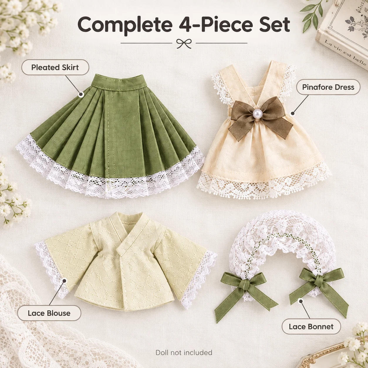 Green Spring Japanese Style Kimono Outfit Set for 1/6 BJD Dolls Blythe OB24 Compatible Spring Summer Autumn Doll Clothes Accesso