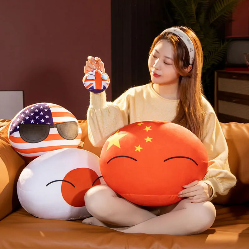 10-40Cm Mô Phỏng Polandball Sang Trọng Đồ Chơi Liên Minh Châu Âu Mỹ Pháp Đông Đức Thụy Sĩ Ý Sang Trọng Gối Mặt Dây Chuyền