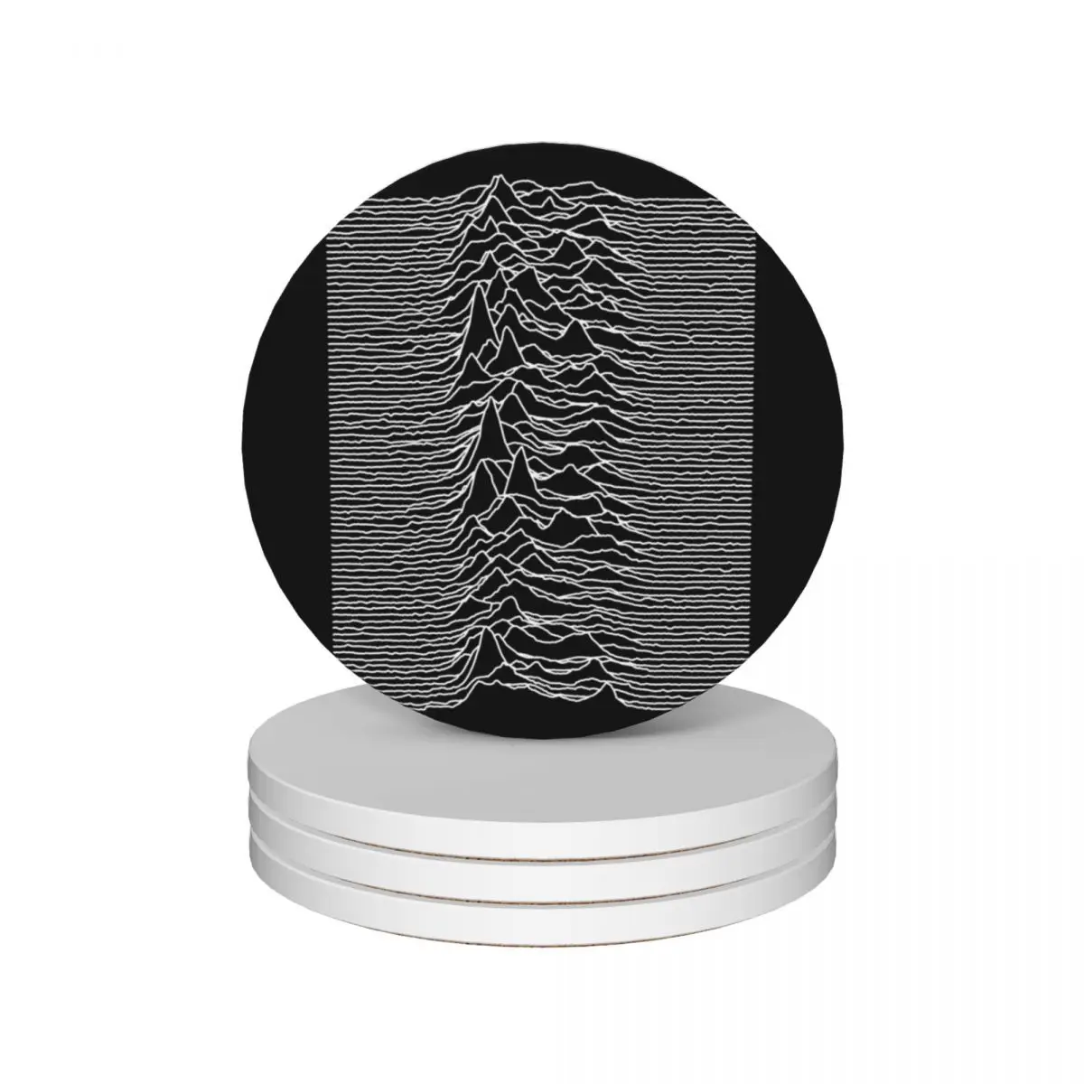 

Unknown Pleasures [J01] Ceramic Coasters (Set of 4) white for cups set christmas Coasters