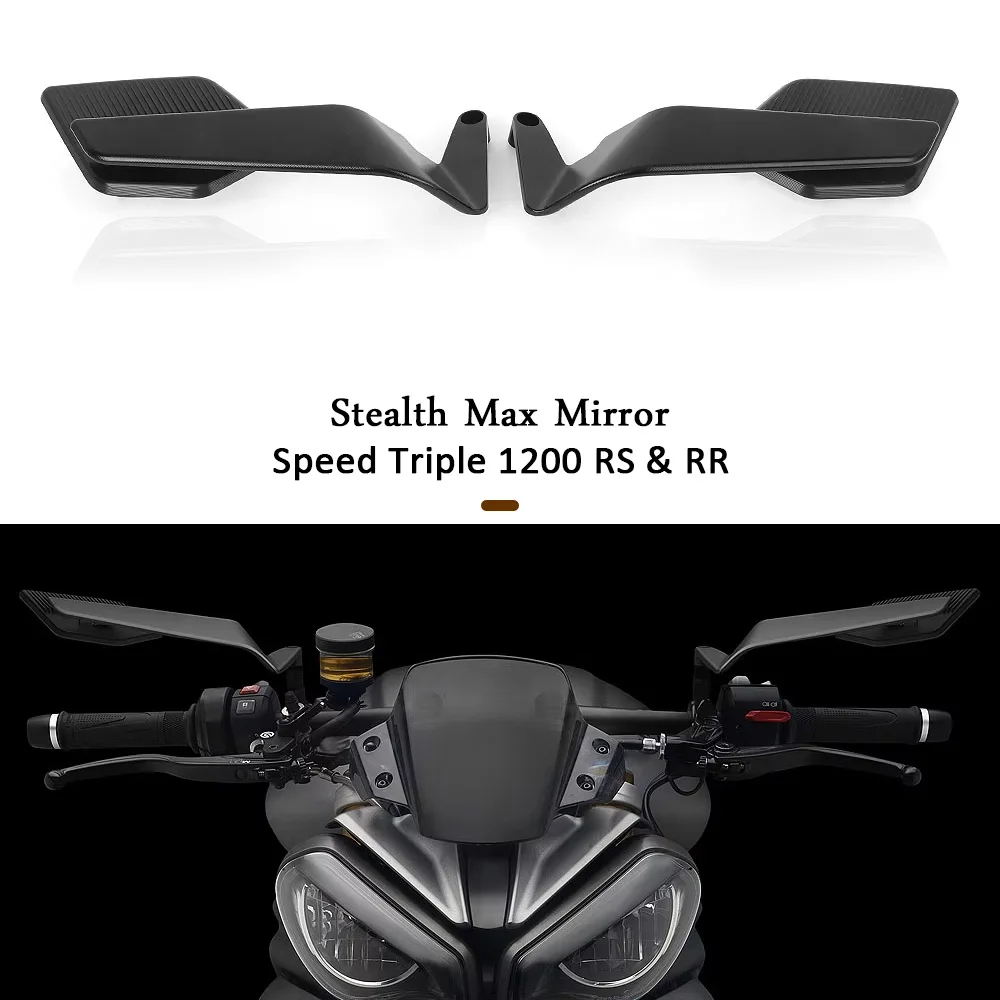 Motorcycle New Rearview Mirror Invisible Wing Adjustable Rotating Side View Mirror For Speed Triple 1200 RS RR 1200RR 2021-2025