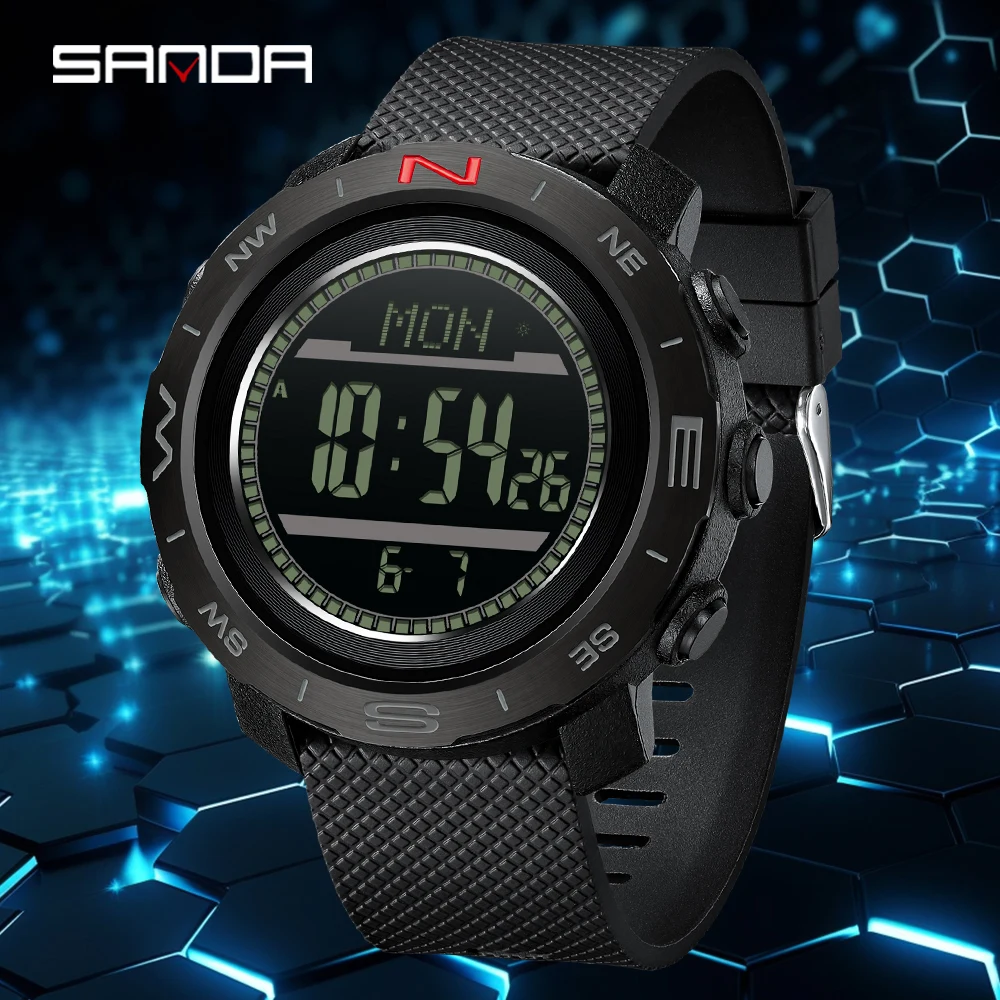

Fashion SANDA 5106 New Men's Electronic Digital Watch Countdown Waterproof LED Men's Watch Alarm Clock 2025