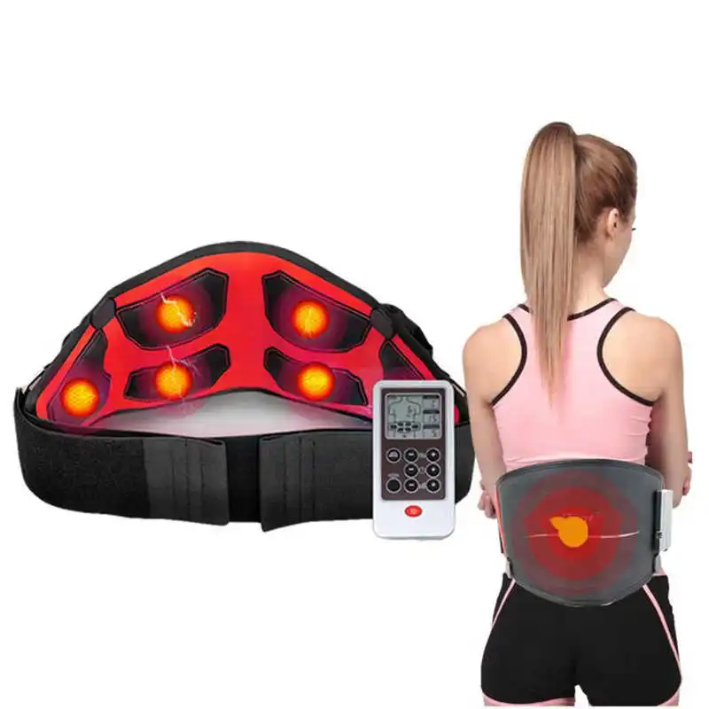 Electric Heating Cramp Massager Waist Massage Vibrator Smart Controller Support Belt Electric Pulses Lumbar Brace Massage Relax