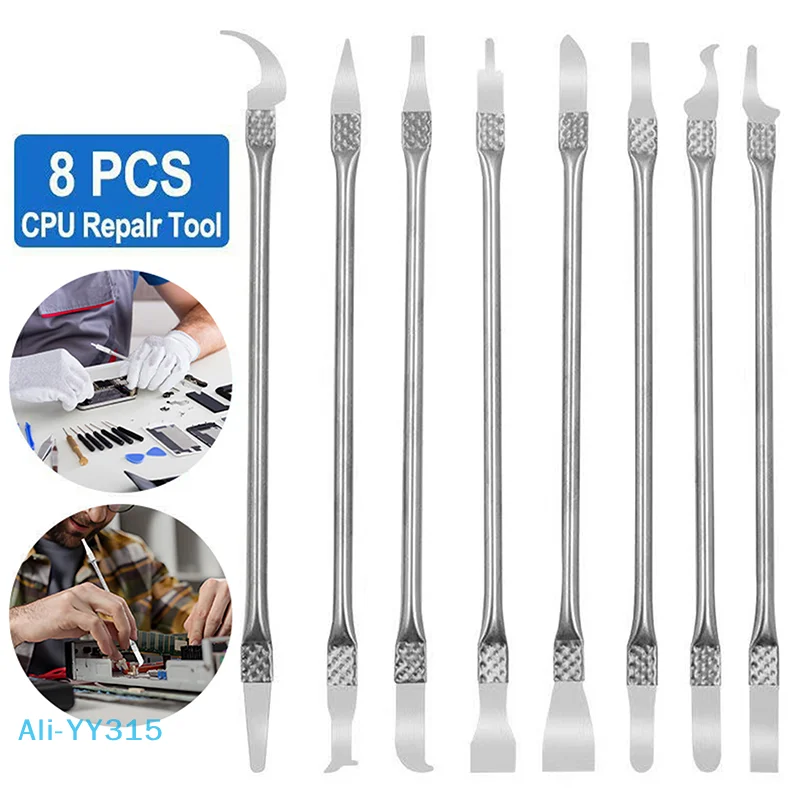 

【Y】Набор инструментов для ремонта электроники 8 в 1 для изогнутого экрана, монтировка из нержавеющей стали 304, набор для разборки и удаления