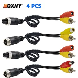 QXNY 4 Piece 4Pin Aviation Head Male/Female to RCA Male DC Male Extension Cable Adapter Converter for Security DVR CCTV Camera