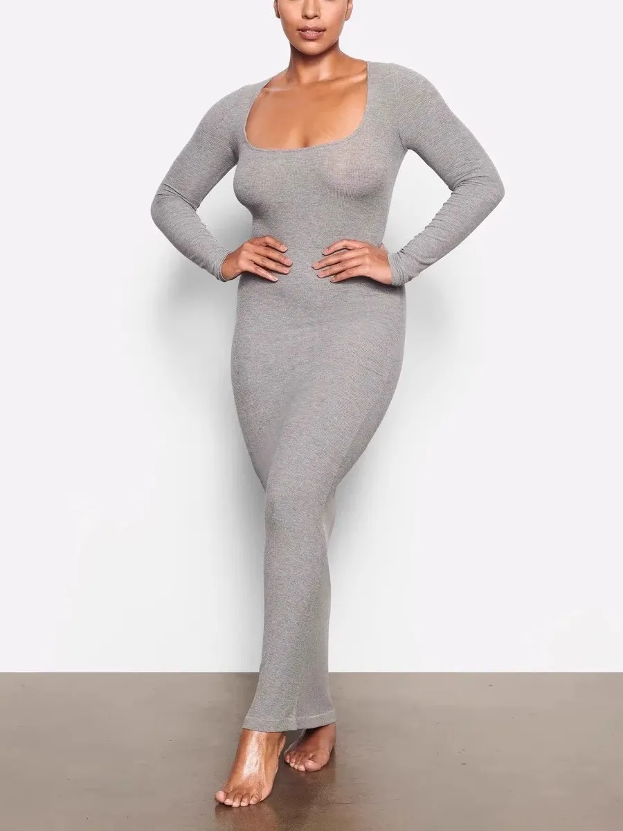 مثير طويل Sve Bodycon الدكتور طوق كبير متجر على الانترنت جديد وصول Kardaian Sle عارضة عالية الخصر مزيج القطن الدكتور