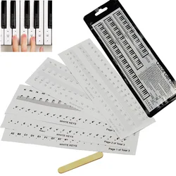 5pcsTransparent Piano and Keyboard Music Note Full Set Stickers for White and Black Keys Removable Piano Keyboard Stickers