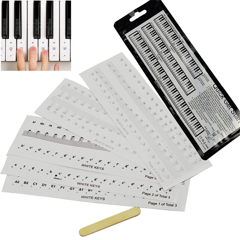 adesivos de piano e teclado lefones pecas emergencia conjunto completo de clas brancas e pretas removiveis de teclado piano 01