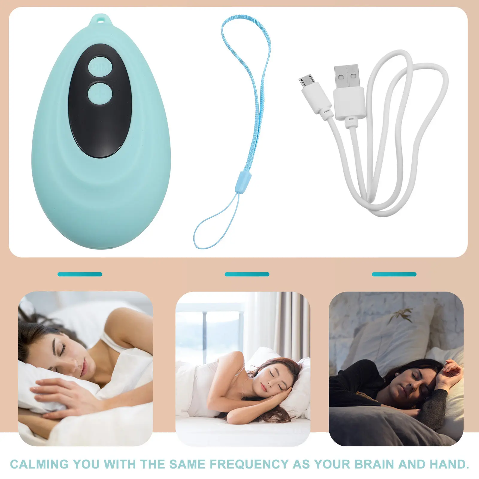 1Set Handheld Rechargeable Sleep Instrument USB Powered Portable Better Sleep Apparatus for Instant Relaxation Brain Frequency