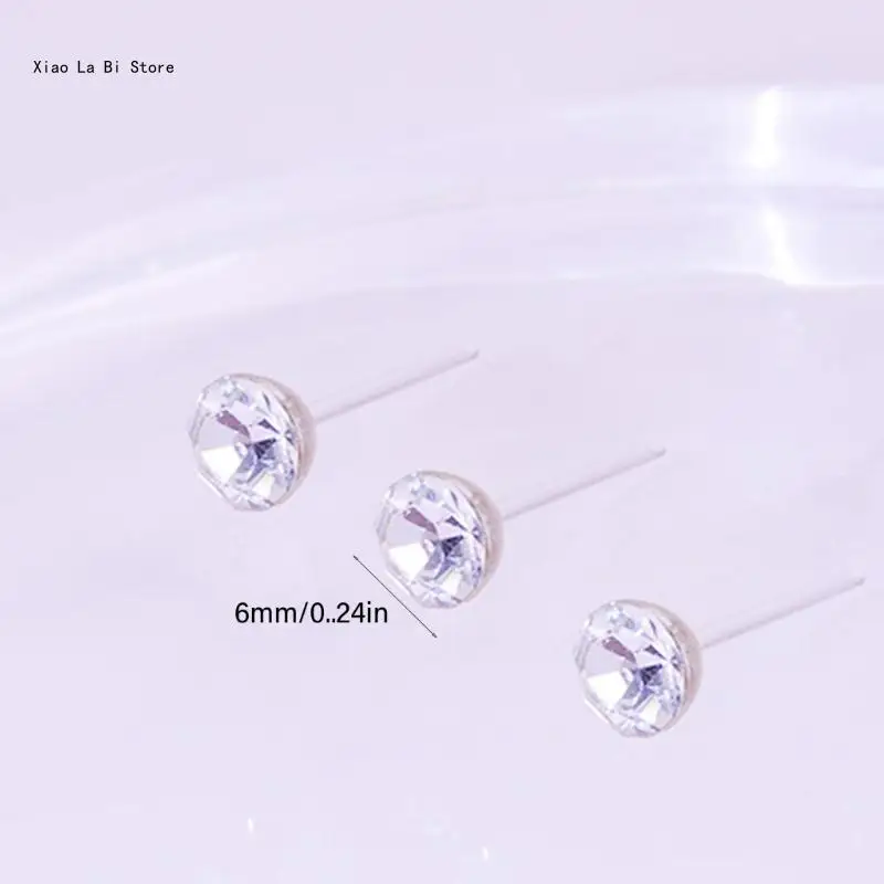 Safe Wear Cubic Zirconia Studs Earrings Cubic Zirconia Embellished Ear Studs Jewelry Stylish Earrings for Daily Wear XXFD