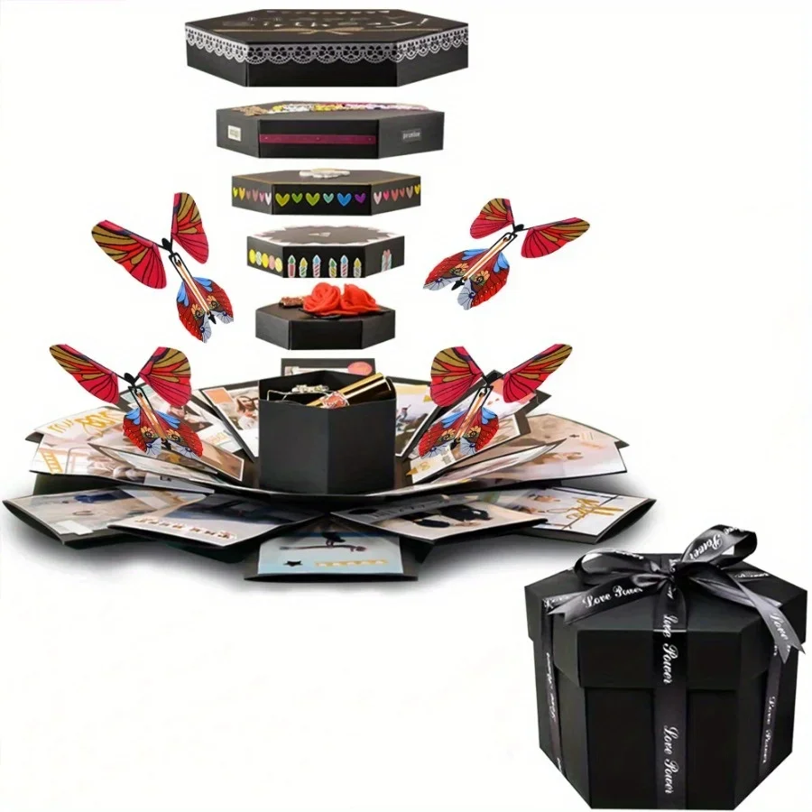 Whimsical Wind-up Flying Butterfly Bookmark Toy - Rubber Band Powered, Magic Prop, Surprise Gift for Wedding, Birthday, Party