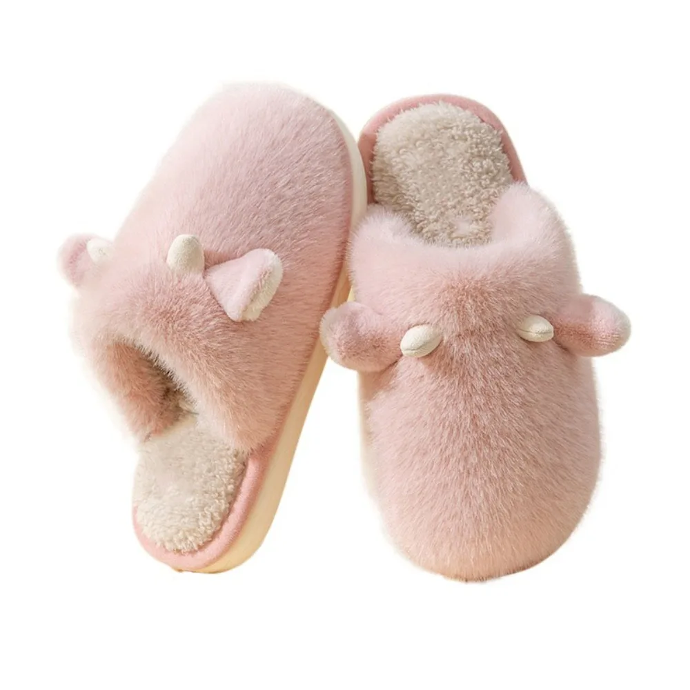 

Fashion Anti Slip Cartoon Plush Slippers Kawaii Closed Toe Cute Furry Calf Slippers Soft Cartoon Winter Plush Slippers Indoor
