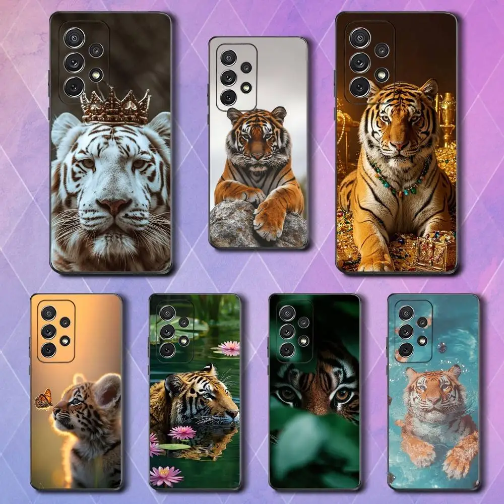 

COOL Animal Tiger Phone Case For Samsung S22,S21,S20,S10,S9,S25,S24,S23,Ultra,FE,Plus,Lite,Soft Silicone Black