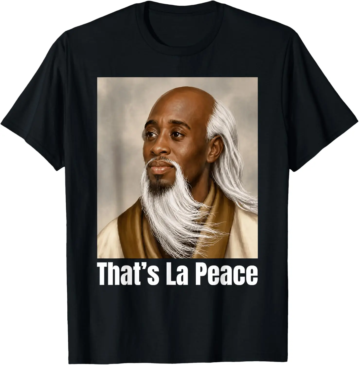 That's La Peace Funny Chinese Black Man Meme T-Shirt Cute Halloween Pumpkin Short-Sleeve Tee: Fun, Breathable, Pure Cotton, Stylish—Perfect for Sports, Lounging, or Casual Wear.