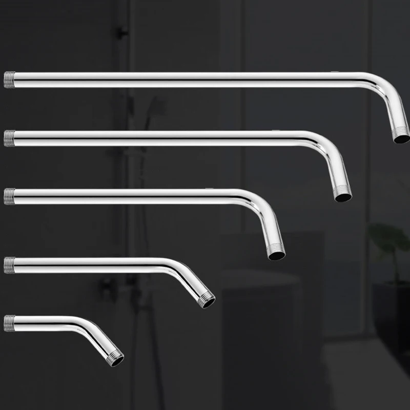 Wall Shower Head Extension Pipe 1PC Stainless Steel Shower Arm with Bracket Rust Resistant for Home & Apartment Bathroom